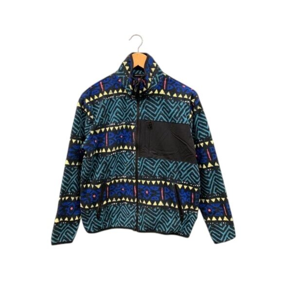 Quiksilver Other - Quiksilver Men’s S OG Retro Printed Polar Fleece Full Zip Jacket Hiking Outdoor